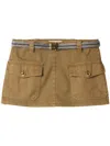 Miu Miu Garment-dyed Cotton Satin Miniskirt In Green