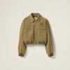 Miu Miu Bomber Jacket In Cotton In Olive Green