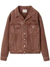 Miu Miu Garment-dyed Denim Jacket In 褐色