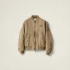 Miu Miu Garment-dyed Gabardine Bomber Jacket In Tundra
