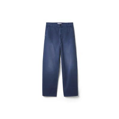 Miu Miu Garment-dyed Twill Pants In Blue