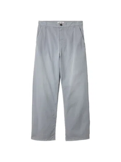 Miu Miu Garment-dyed Twill Pants In Gray
