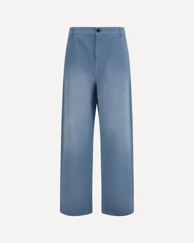 Miu Miu Garment-dyed Wide-leg Pants In Blue