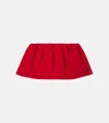 Miu Miu Gathered Cotton Poplin Miniskirt In Red