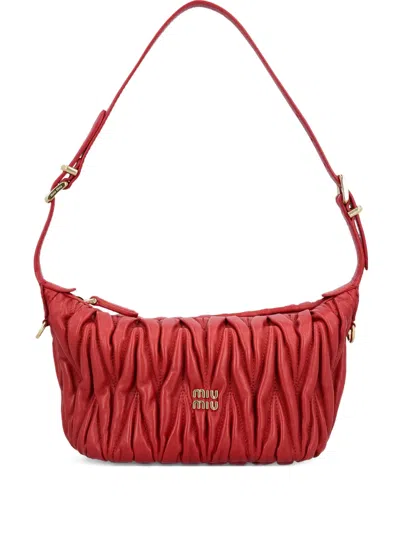 Miu Miu Gathered Mini Bag In Red