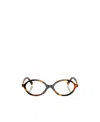 Miu Miu Tortoiseshell-effect Oval Glasses In White
