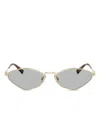 Miu Miu Hexagonal Frame Sunglasses In Blue
