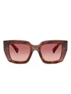 Miu Miu Sonnenbrille Mit Geometrischem Gestell In Brown
