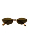 Miu Miu Geometric-frame Sunglasses In Gold
