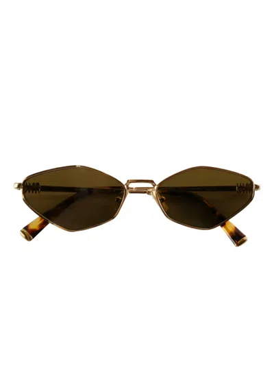 Miu Miu Geometric-frame Sunglasses In Brown