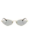 Miu Miu Geometric-frame Sunglasses In Gold
