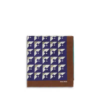 MIU MIU MIU MIU GEOMETRIC SILK SCARF