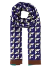 Miu Miu Printed Silk Foulard Scarf In Navy