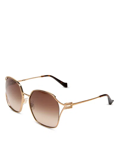 MIU MIU GEOMETRIC SUNGLASSES, 60MM