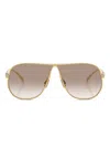 Miu Miu Mu A56s Metal Aviator Sunglasses In Gold