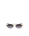 Miu Miu Womens Gold Mu 54zs Oval-frame Metal Sunglasses In Gray