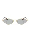 Miu Miu 56zs Geometric-frame Sunglasses In Pale Gold