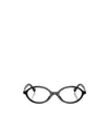 Miu Miu Tortoiseshell-effect Oval Glasses In Black