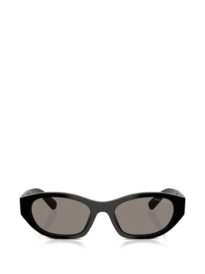 Miu Miu Geometric-frame Logo Sunglasses In Black