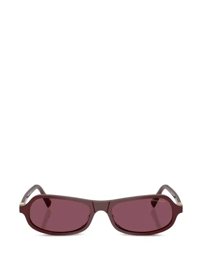 Miu Miu Geometric-frame Sunglasses In Brown