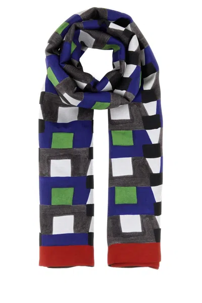 Miu Miu Geometric-printed Silk Scarf In Multi