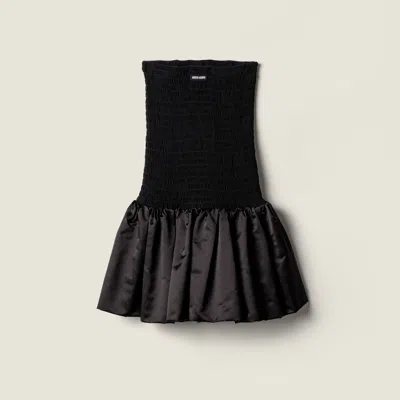 Miu Miu Georgette Mini-dress In Black