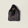 Miu Miu Gingham And Shearling Handbag