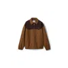 Miu Miu Collared Jacket Two Tone Elasticated Design In Brown