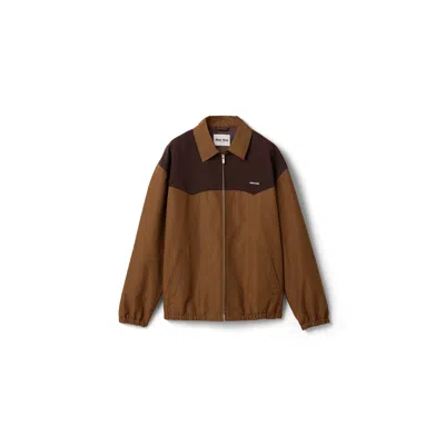 Miu Miu Gingham Check Blouson Jacket In Brown