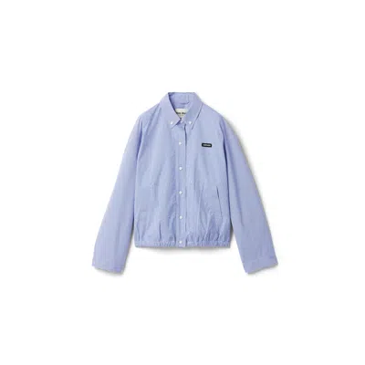 Miu Miu Gingham Check Blouson Jacket In Blue