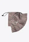 Miu Miu Gingham Check Bucket Hat With Pouch In Multi