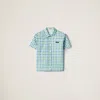 Miu Miu Gingham Check Poplin Shirt In Multi