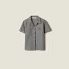 Miu Miu Short-sleeved Checked Shirt In Black