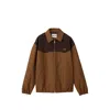 Miu Miu Collared Jacket Two Tone Elasticated Design In Brown