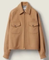 Miu Miu Camel Jacket With Pointed Collar And Pockets In Brown