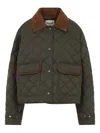 Miu Miu Straight Hem Quilted Jacket In Green