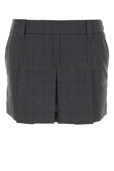 MIU MIU GLENCHECK MINI SKIRT