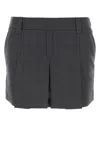 Miu Miu Glencheck Mini Skirt In Grey