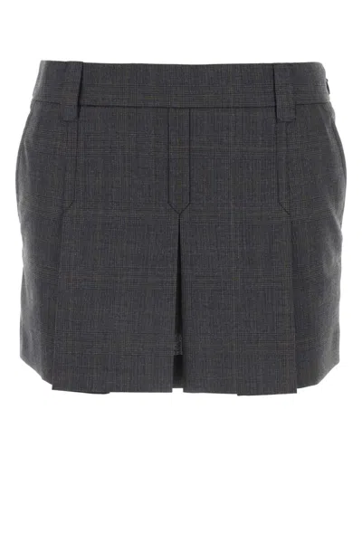 MIU MIU GLENCHECK MINI SKIRT