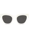 Miu Miu Glimpse Cat-eye Frame Sunglasses In White