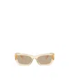 Miu Miu Logo-lettering Square-frame Sunglasses In Nude