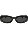 Miu Miu 0mu 11ws Miu Glimpse 1ab5s0 Nero Sunglasses In 1ab5s0 Black
