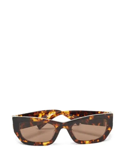 Pre-owned Miu Miu Glimpse Rectangle Sunglasses In Brown