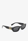 Miu Miu Glimpse Rectangular Sunglasses In Black