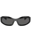 Miu Miu 0mu A03s Rectangular Black Acetate Sunglasses In Black