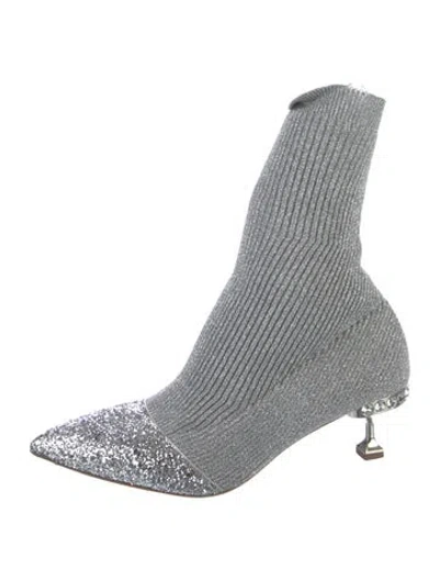 Pre-owned Miu Miu Glitter Accents Sock Boots