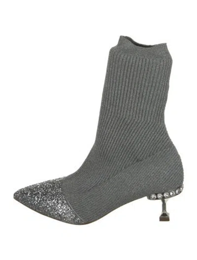 Pre-owned Miu Miu Glitter Accents Sock Boots