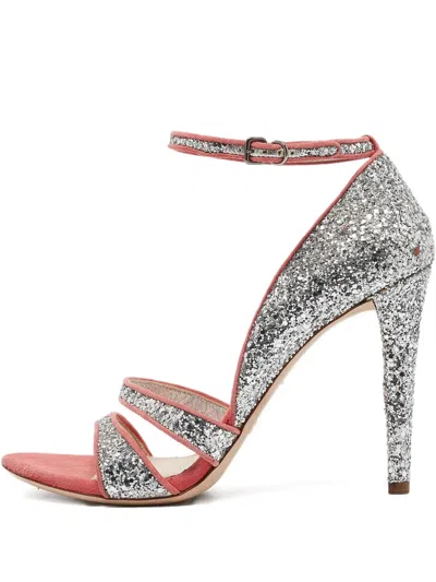 Pre-owned Miu Miu Glitter-embellished Stiletto Sandals