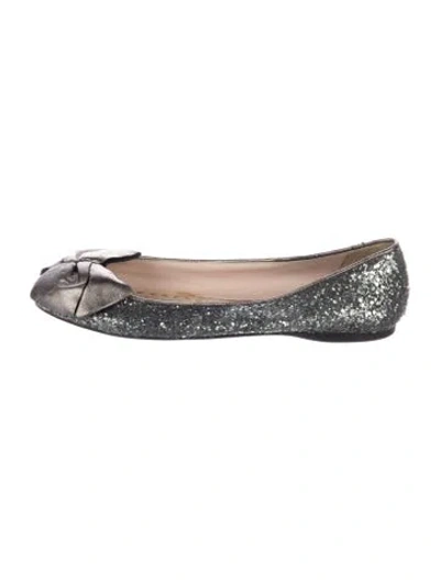 Pre-owned Miu Miu Glitter Glitter Accents Ballet Flats