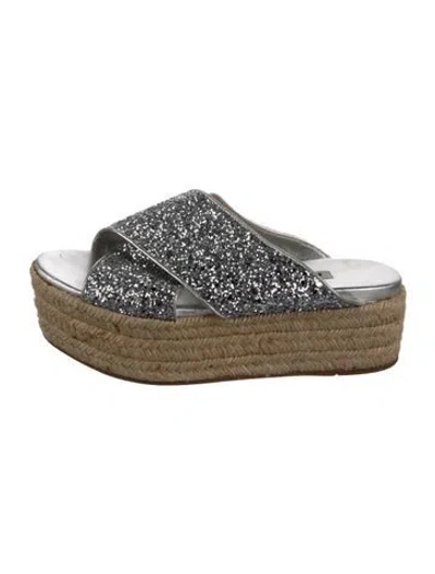 Pre-owned Miu Miu Glitter Glitter Accents Espadrilles